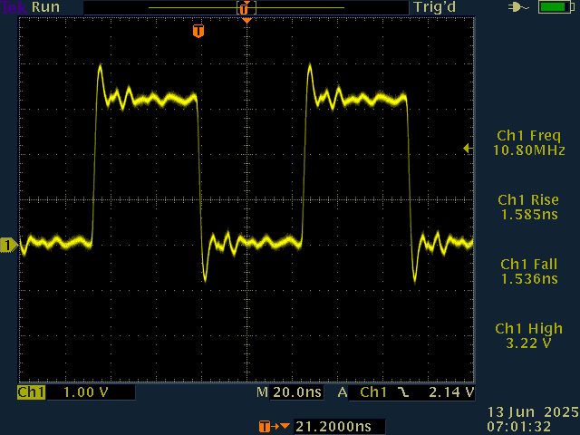 oscilloscope trace showing ringing